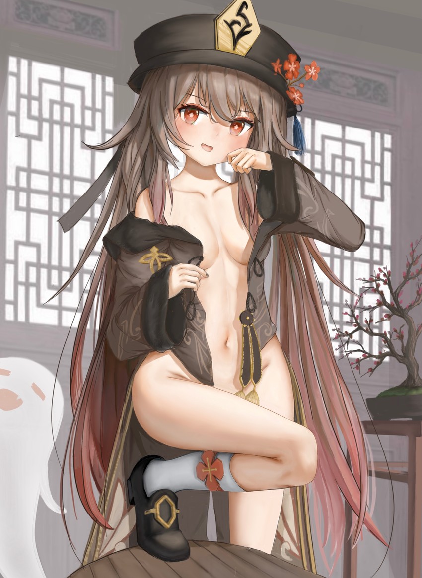 hu tao and boo tao (genshin impact) drawn by hirith