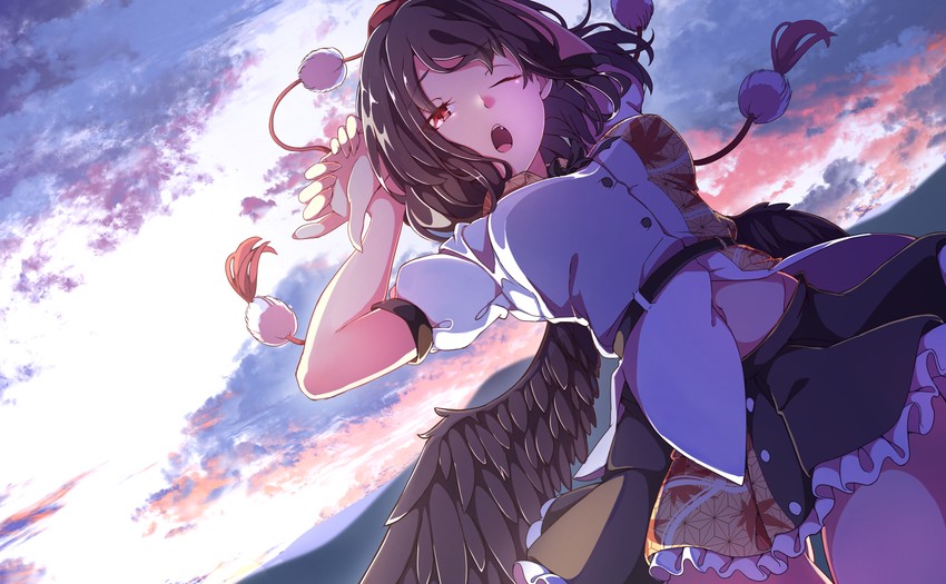 shameimaru aya (touhou) drawn by gokuu_(acoloredpencil)