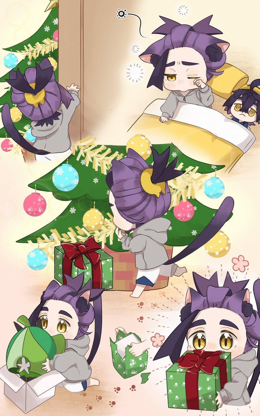 kieran and ogerpon (pokemon and 1 more) drawn by chigiri_(_chigiri_)