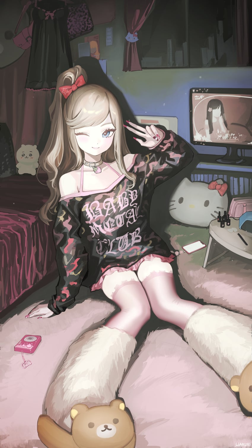 hello kitty, rilakkuma, chiikawa, and charmmy kitty (original and 4 more) drawn by haruri