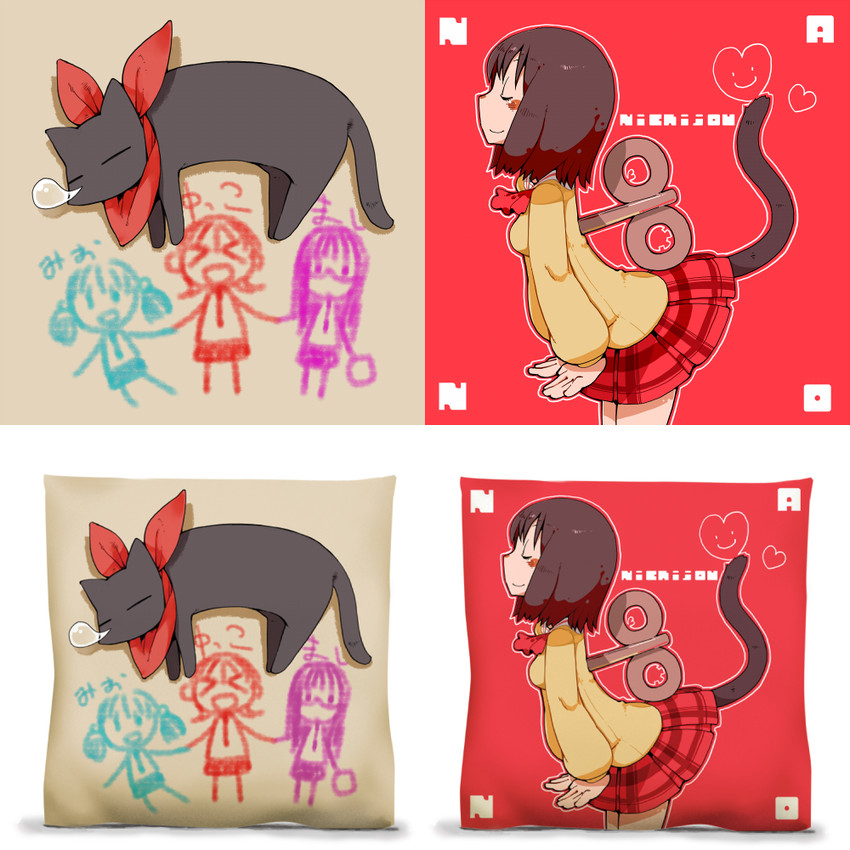 shinonome nano, naganohara mio, aioi yuuko, minakami mai, and sakamoto (nichijou) drawn by masha