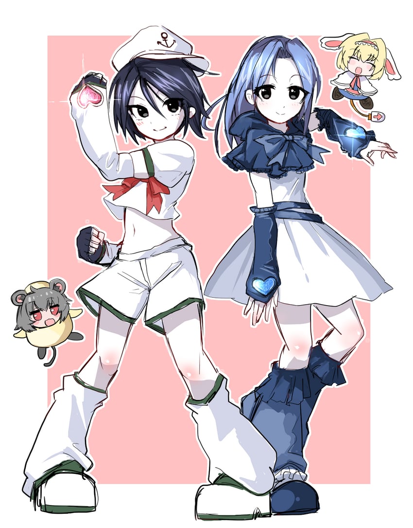 alice margatroid, nazrin, murasa minamitsu, kumoi ichirin, cure black, and 5 more (touhou and 4 more) drawn by shimosuke