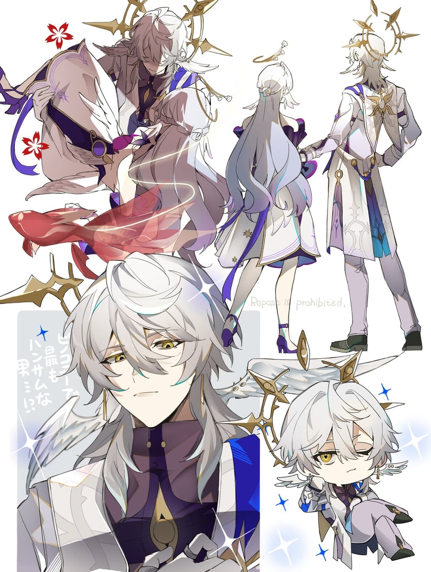 robin and sunday (honkai and 1 more) drawn by oo_1y