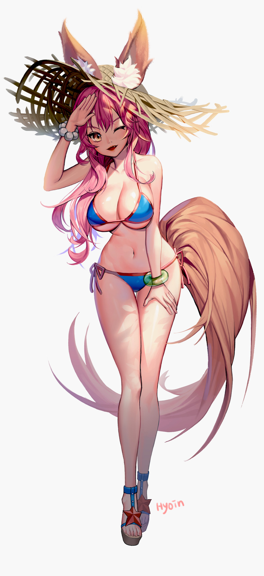 tamamo and tamamo no mae (fate and 1 more) drawn by hyoin