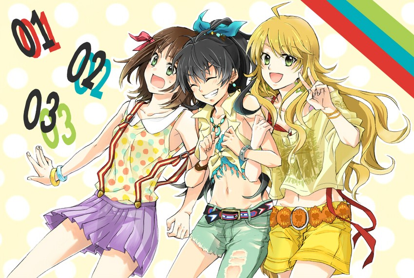 hoshii miki, amami haruka, and ganaha hibiki (idolmaster) drawn by nami-saki