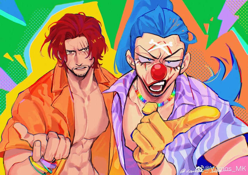 shanks and buggy the clown (one piece) drawn by vamos_mk