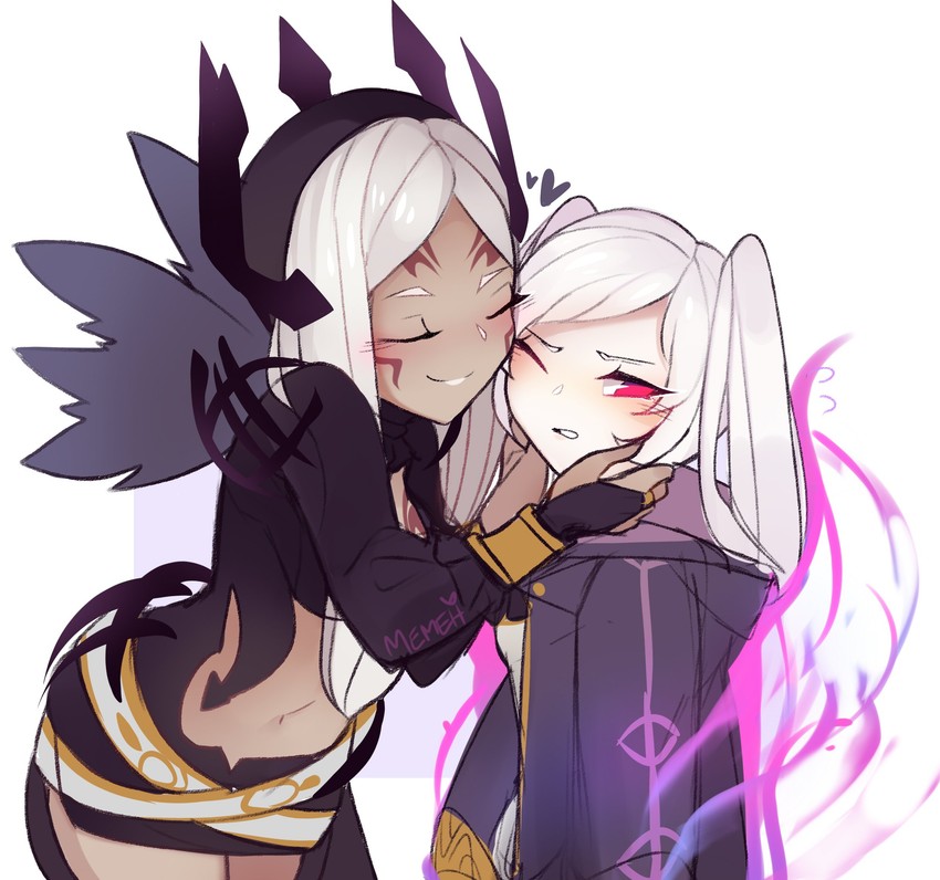 female robin and aversa (fire emblem and 2 more) drawn by memeh