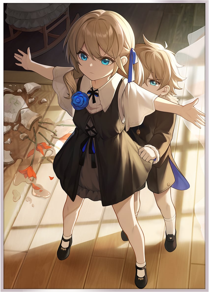 gepard landau and serval landau (honkai and 1 more)