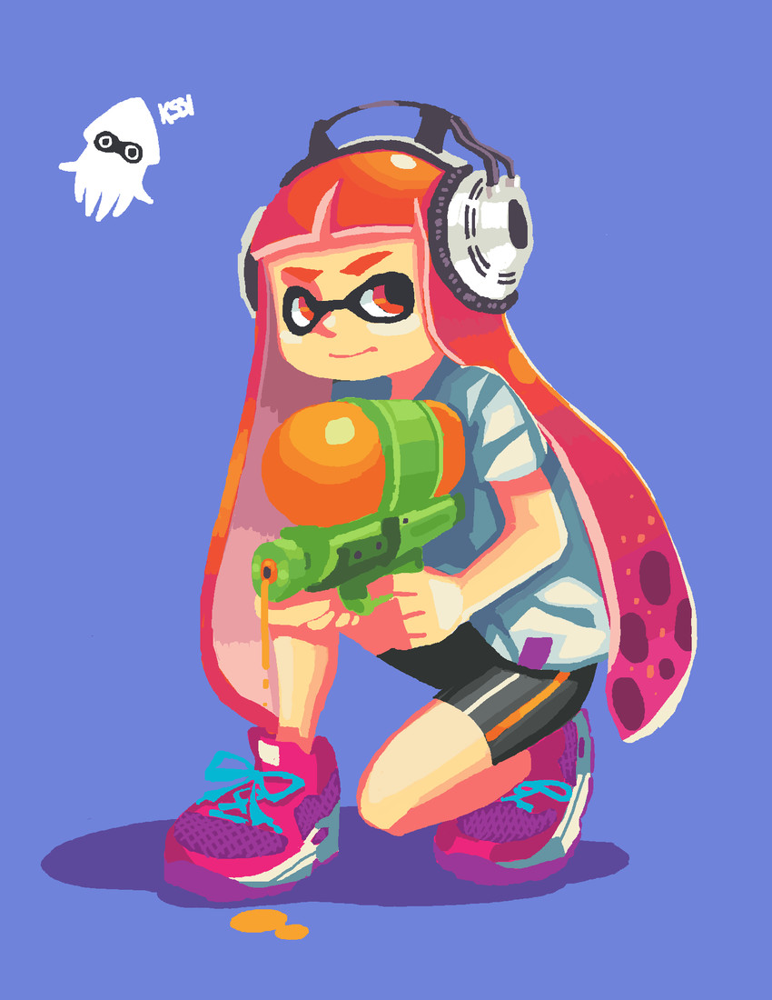 inkling player character, inkling girl, kaori, and blooper (splatoon and 2 more) drawn by kiririn51