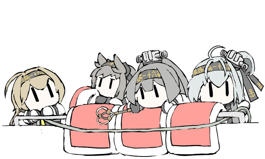 hatsuzuki, akizuki, suzutsuki, and teruzuki (kantai collection) drawn by task_(s_task80)