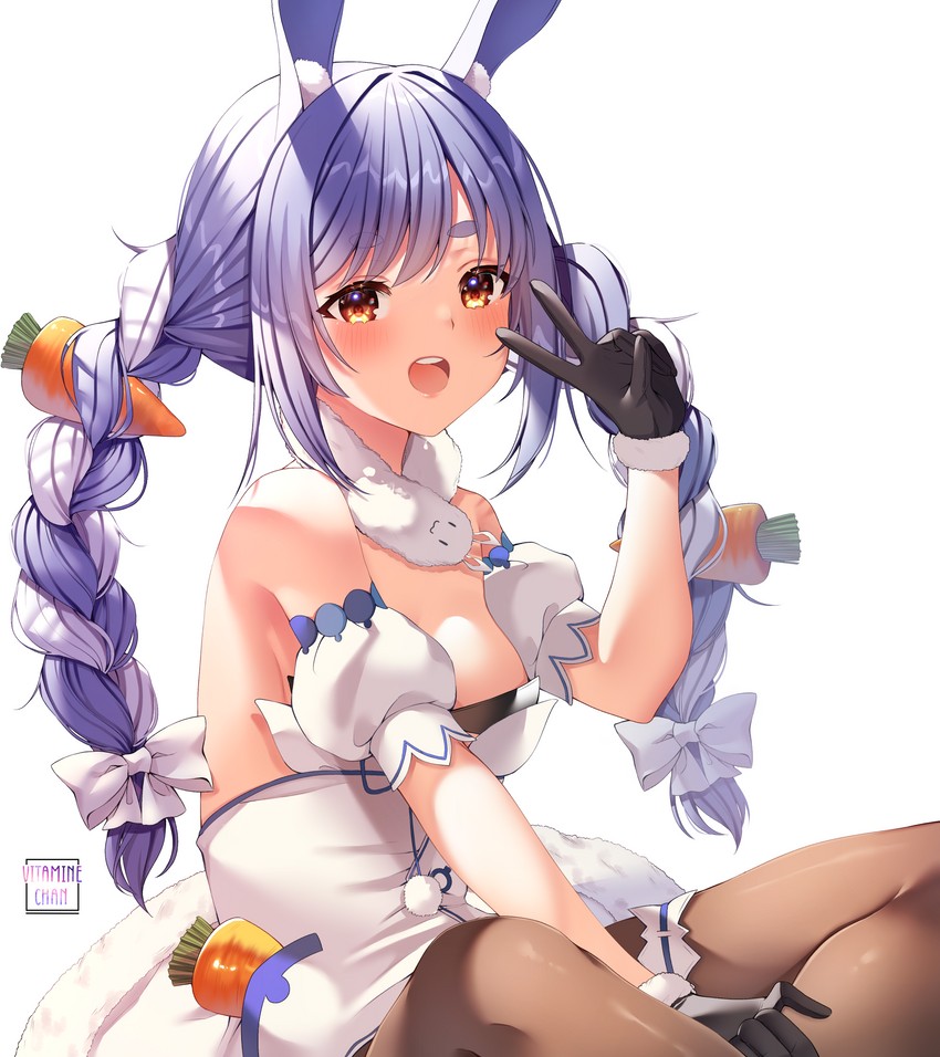 usada pekora and don-chan (hololive) drawn by vitaminechan