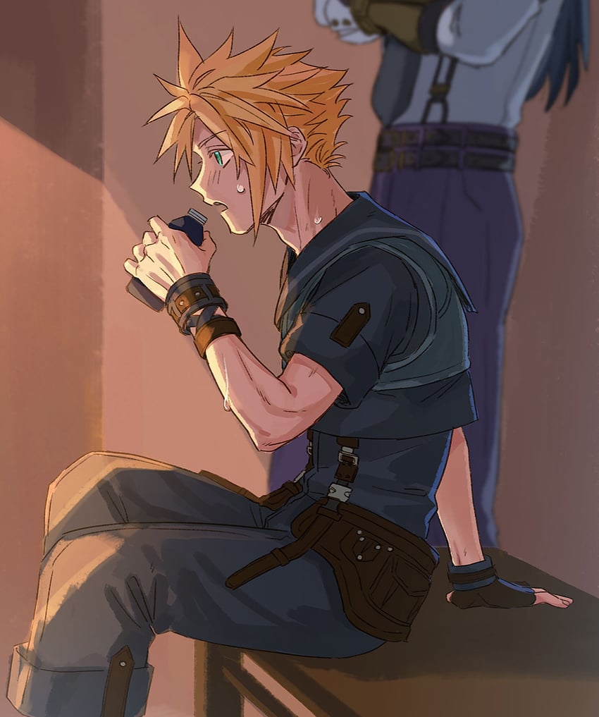 cloud strife and vincent valentine (final fantasy and 2 more) drawn by 1782seta