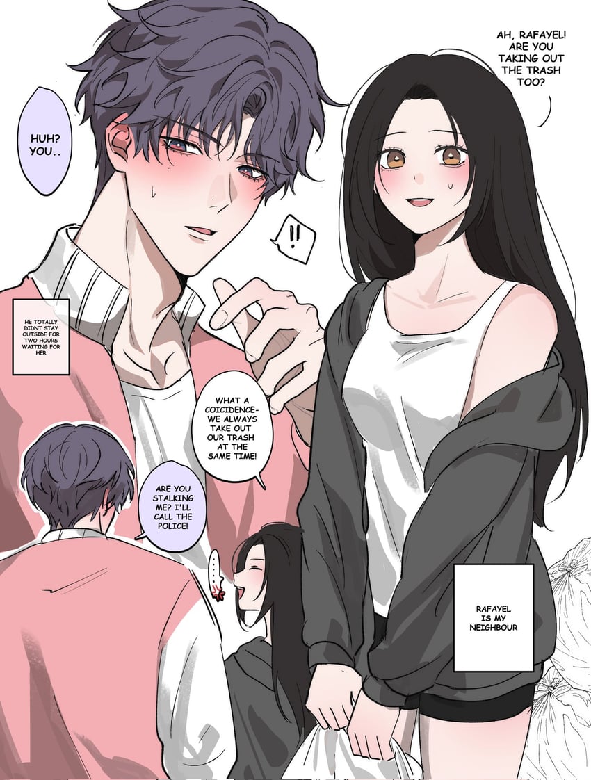 protagonist and rafayel (love and deepspace) drawn by evil_fishie