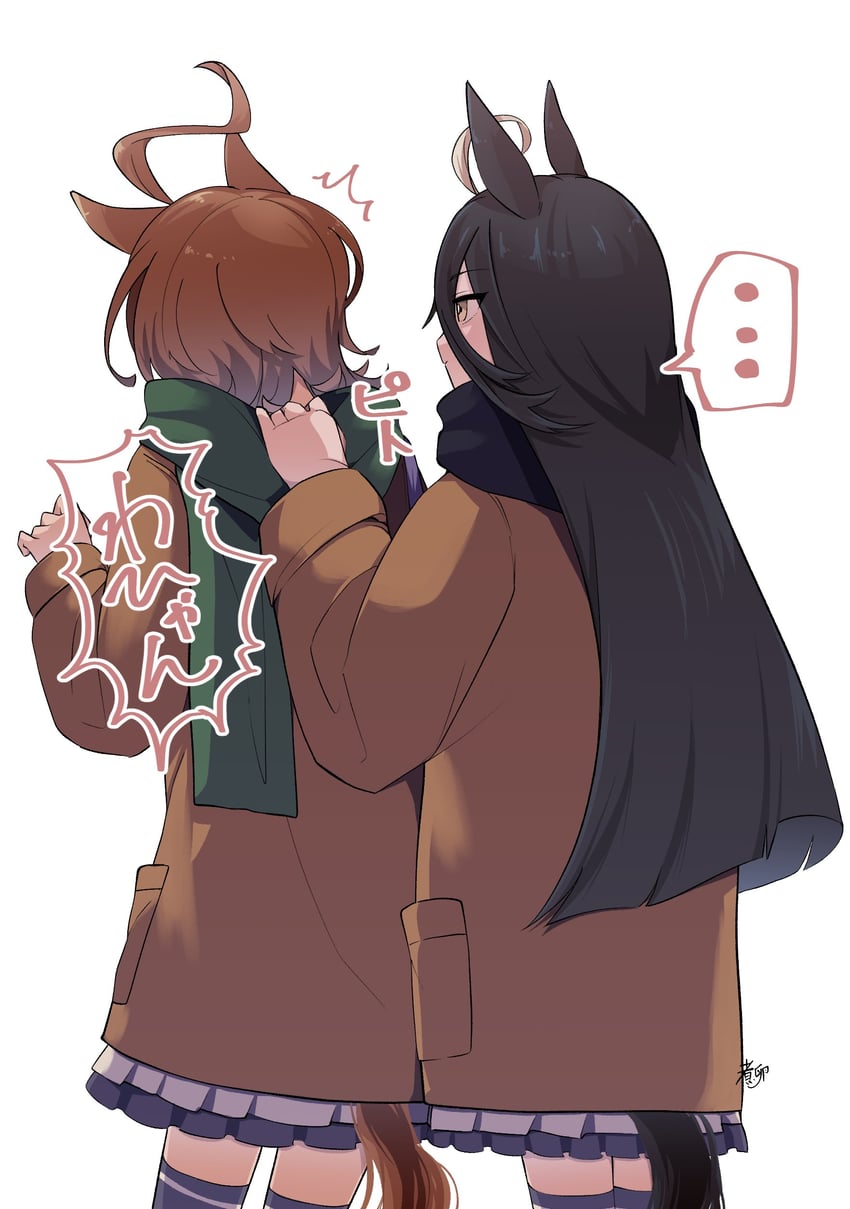 agnes tachyon and manhattan cafe (umamusume) drawn by zhu_(nitamagr)