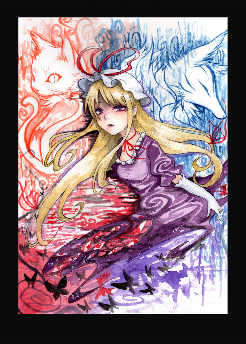 yakumo yukari, yakumo ran, and chen (touhou) drawn by sakurai_haruto