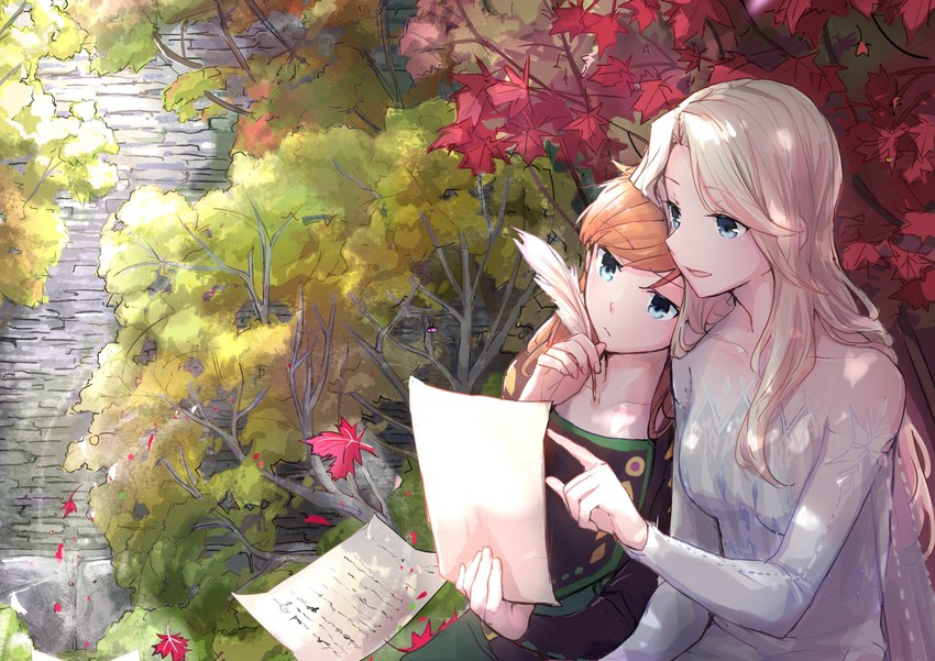 elsa and anna (frozen and 1 more) drawn by pin.s