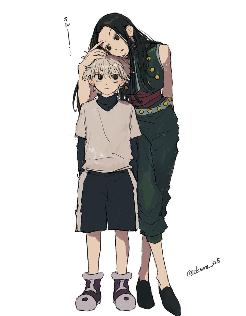 killua zoldyck and illumi zoldyck (hunter x hunter) drawn by okome_325