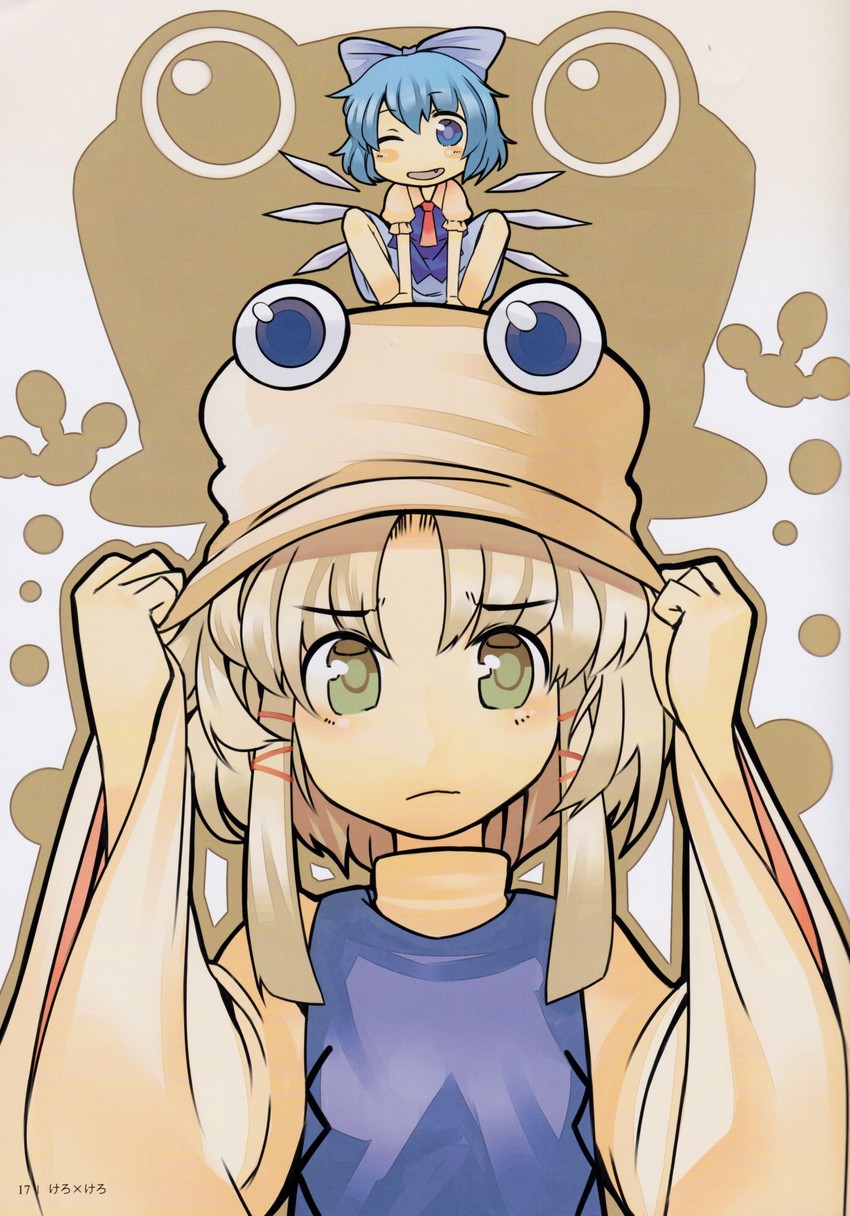 cirno, moriya suwako, and pyonta (touhou) drawn by hisui_(kimochi)