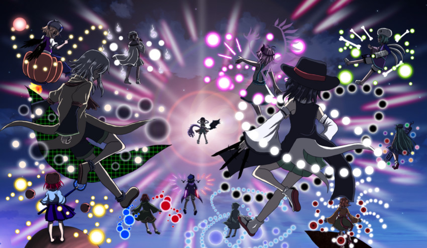enraku tsubakura, houlen yabusame, shitodo kuroji, zuifeng tenkai, kuzu suzumi, and 9 more (len'en and 1 more) drawn by ximsol182