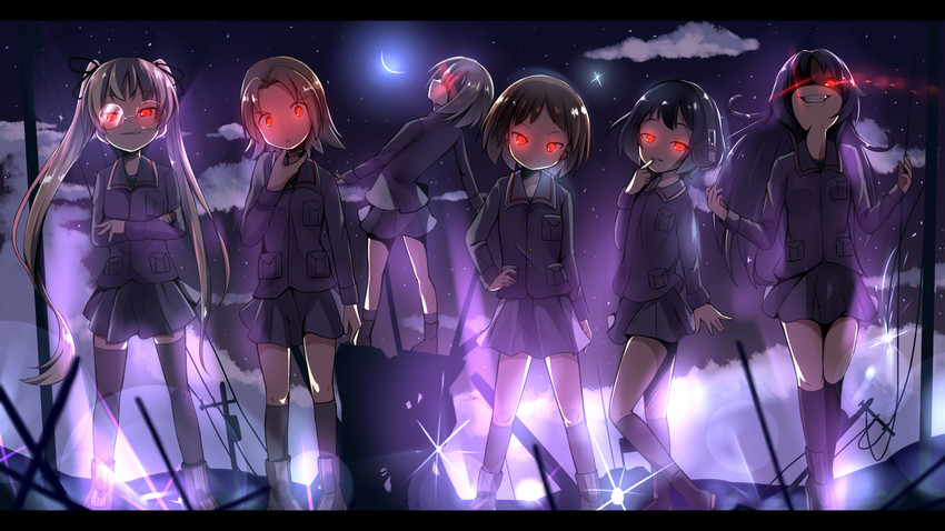 sawa azusa, utsugi yuuki, yamagou ayumi, sakaguchi karina, oono aya, and 1 more (girls und panzer) drawn by makuran