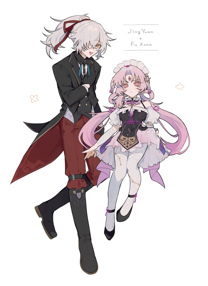 fu xuan and jing yuan (honkai and 1 more) drawn by inagoinaire