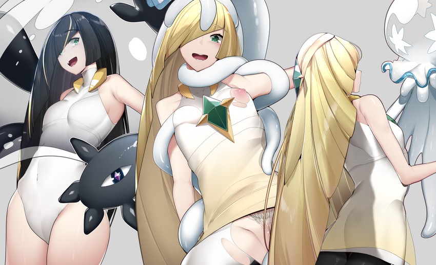lusamine, nihilego, and lusamine fused (pokemon and 1 more) drawn by yuuyuu_(yuuki1771)