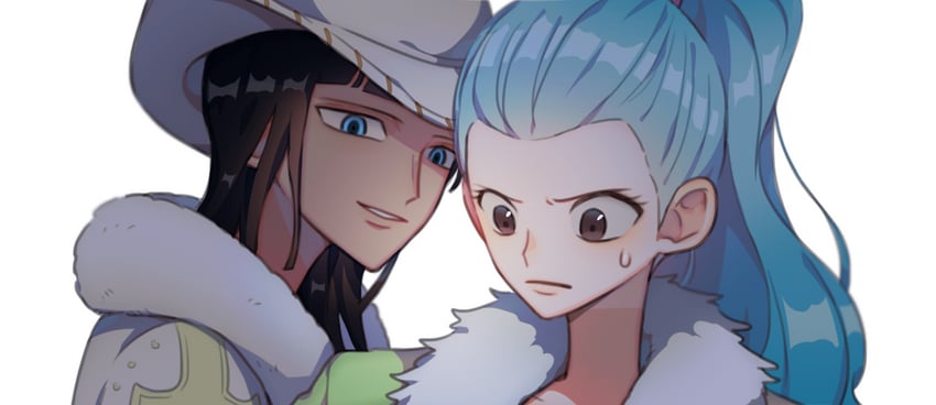 nico robin and nefertari vivi (one piece) drawn by myeong7m