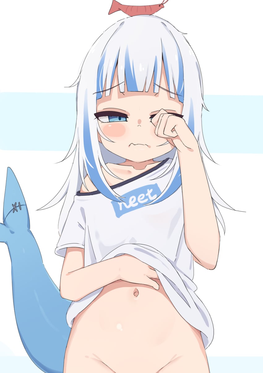 gawr gura and ebi-chan (hololive and 1 more) drawn by tenroy