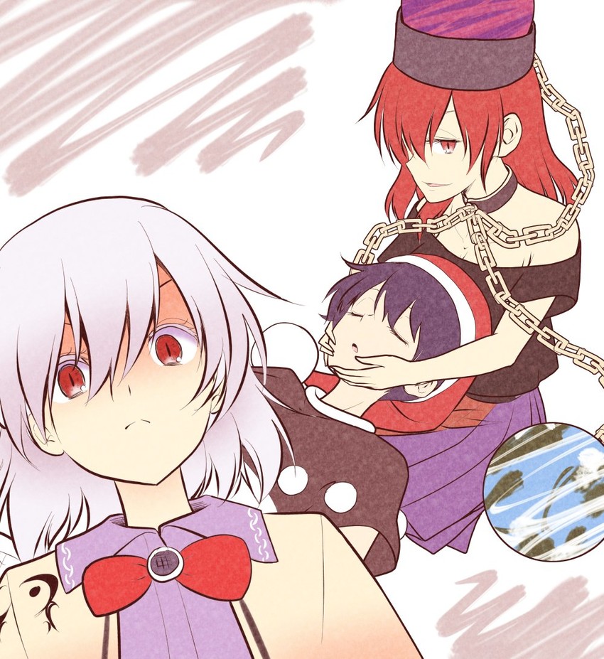 hecatia lapislazuli, kishin sagume, and doremy sweet (touhou) drawn by satou_yuuki