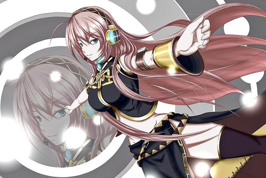 megurine luka (vocaloid and 1 more) drawn by takonasu