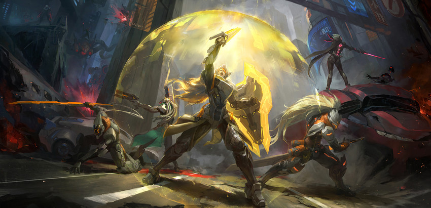 leona, viktor, fiora, yasuo, zed, and 13 more (league of legends) drawn by linger_ftc