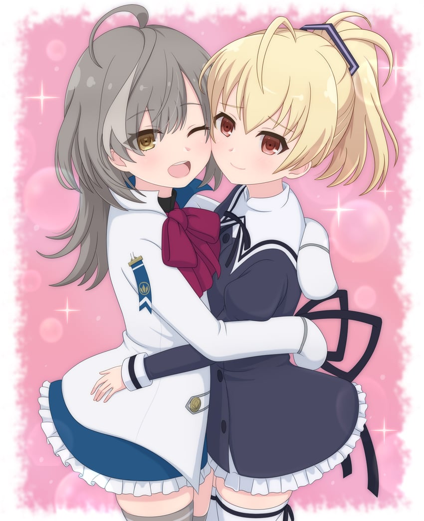 sasaki ran and ando tazusa (assault lily) drawn by haniwa_(kiminozorazio)