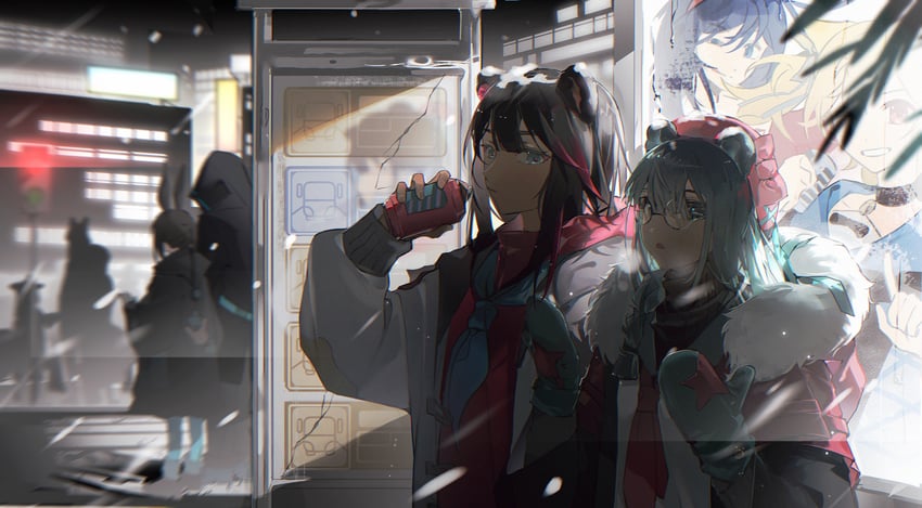 doctor, amiya, blaze, sora, zima, and 1 more (arknights) drawn by niqiusama