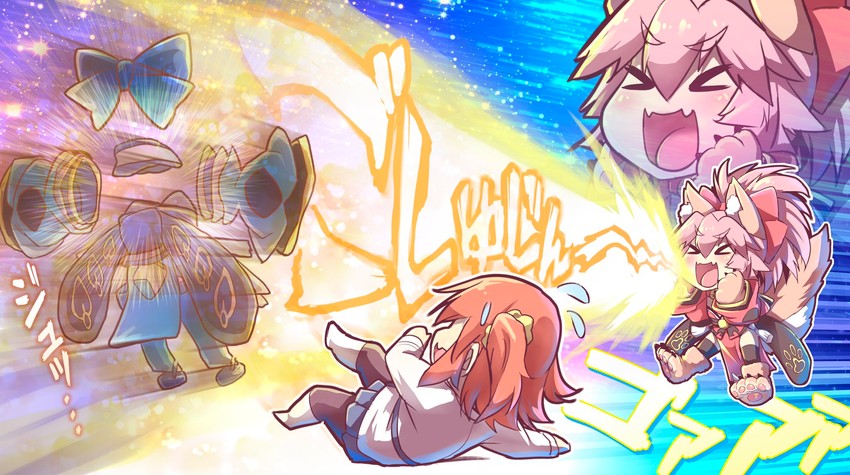 fujimaru ritsuka, tamamo, tamamo no mae, and tamamo cat (fate and 1 more) drawn by wisespeak