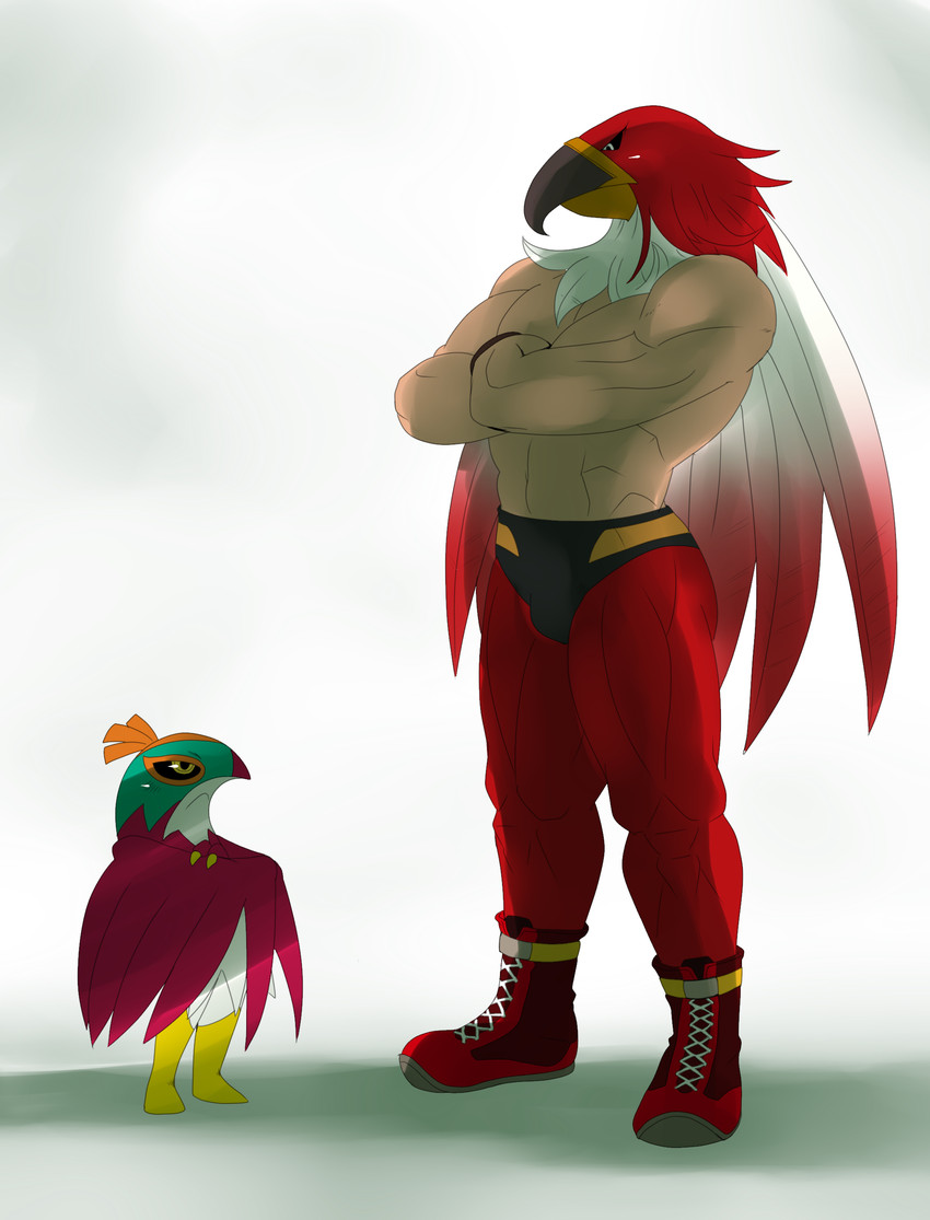 hawlucha and tizoc (pokemon and 2 more) drawn by eric_lowery