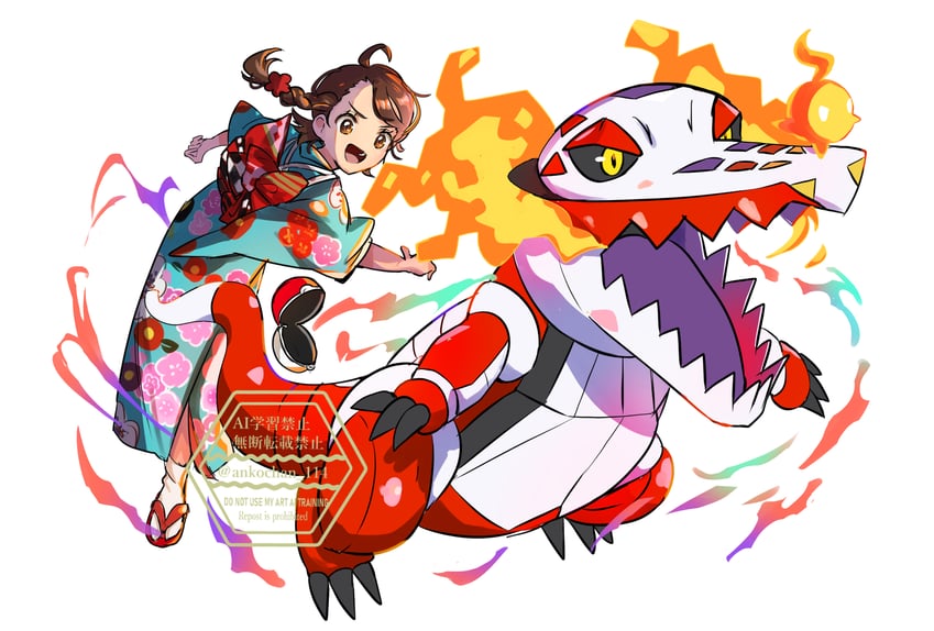 juliana and skeledirge (pokemon and 1 more) drawn by anko_(ankochan_114)