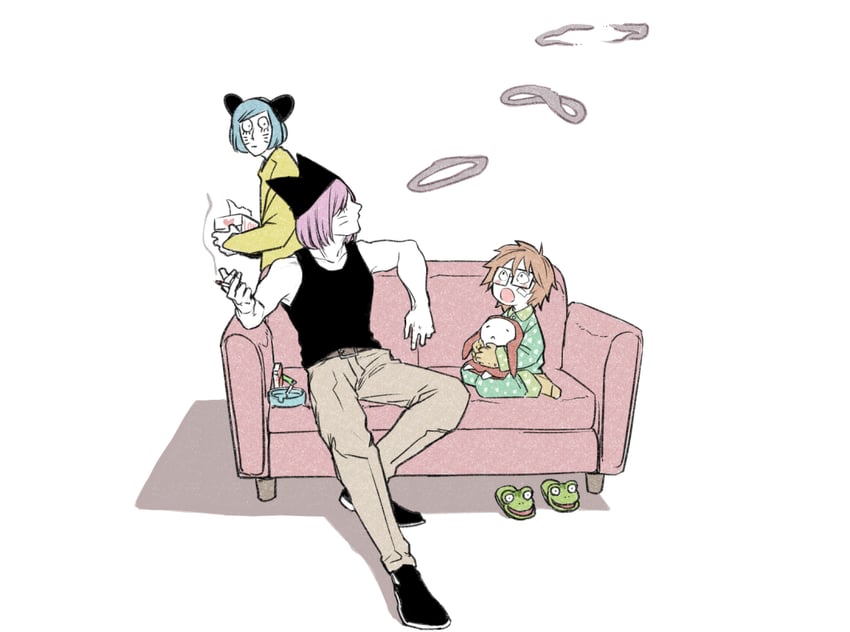 randal ivory, nyon, and nyen (randal's friends) drawn by tsukasa_(tsukasa_mimizuku)