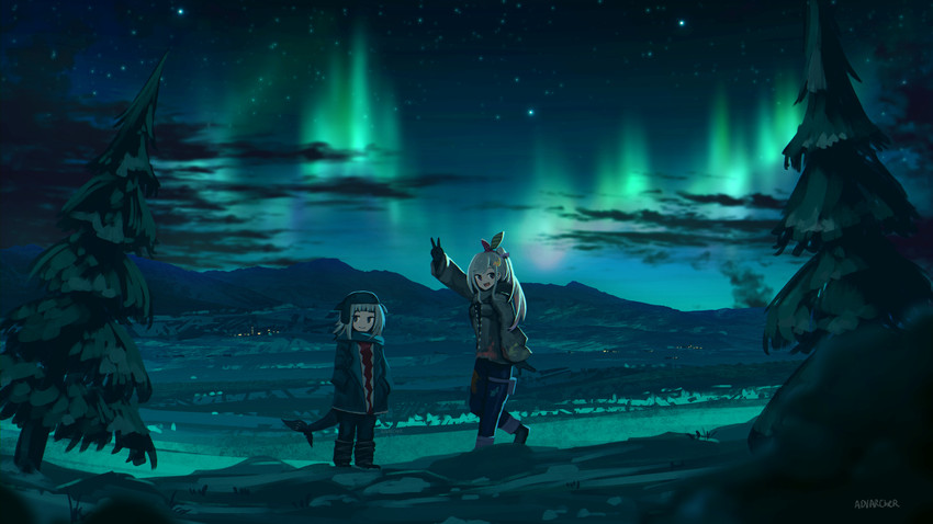 gawr gura and airani iofifteen (hololive and 2 more) drawn by advarcher