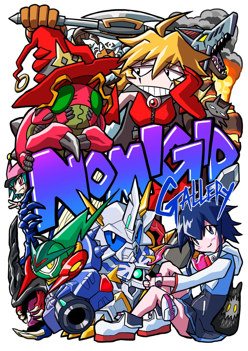 tentomon, kabuterimon, omegamon x-antibody, shiki, witchmon, and 3 more (digimon and 2 more) drawn by nomigid