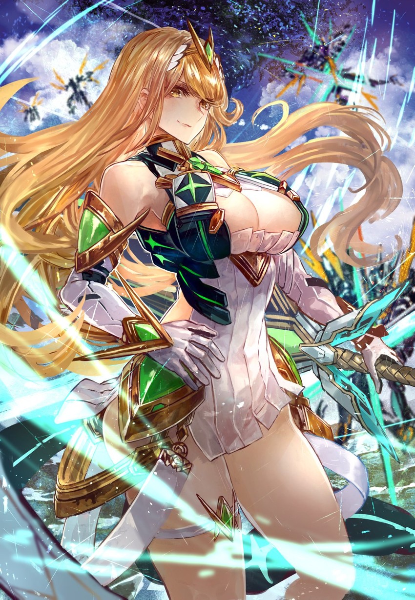 mythra (xenoblade chronicles and 1 more) drawn by signo_aaa