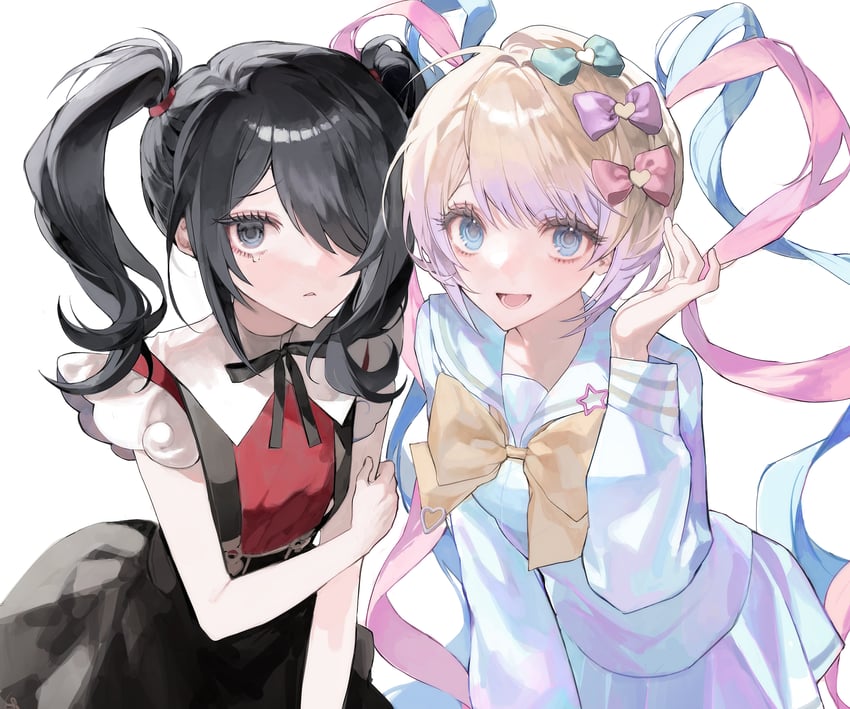 chouzetsusaikawa tenshi-chan and ame-chan (needy girl overdose) drawn by ran_(v17071107)