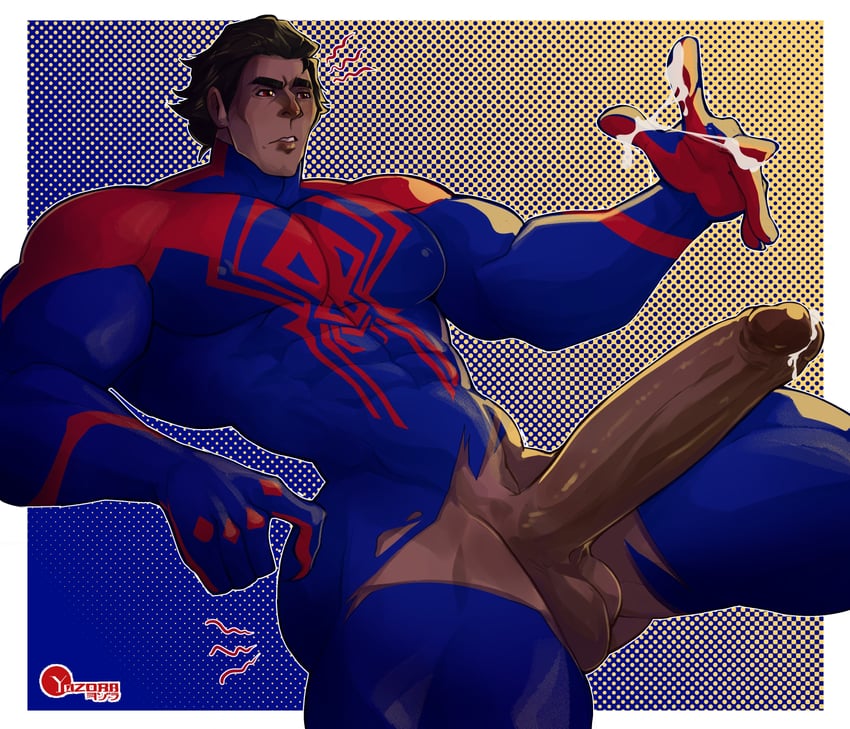 miguel o'hara and spider-man (marvel and 4 more) drawn by aliveyozora