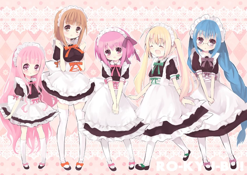 minato tomoka, hakamada hinata, misawa maho, nagatsuka saki, and kashii airi (rou-kyuu-bu!) drawn by konatsu_miyu
