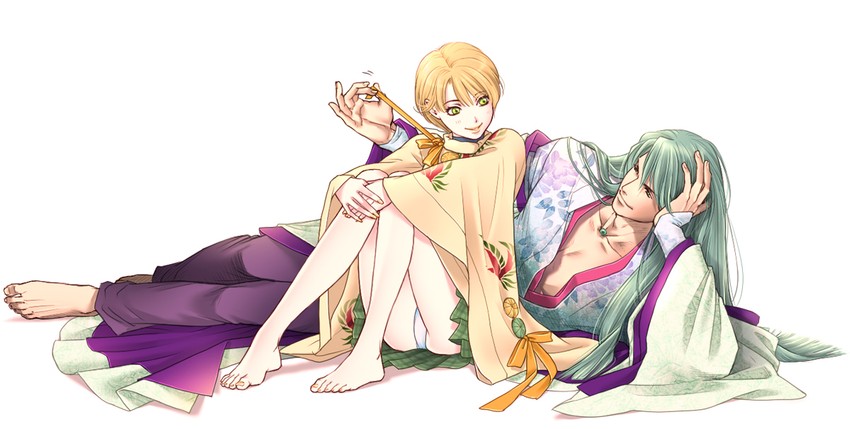 takakura karin and hisui (harukanaru toki no naka de and 1 more) drawn by kiske