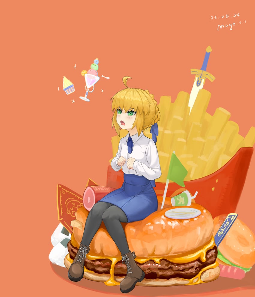 artoria pendragon and saber (fate and 1 more) drawn by gogosuisui