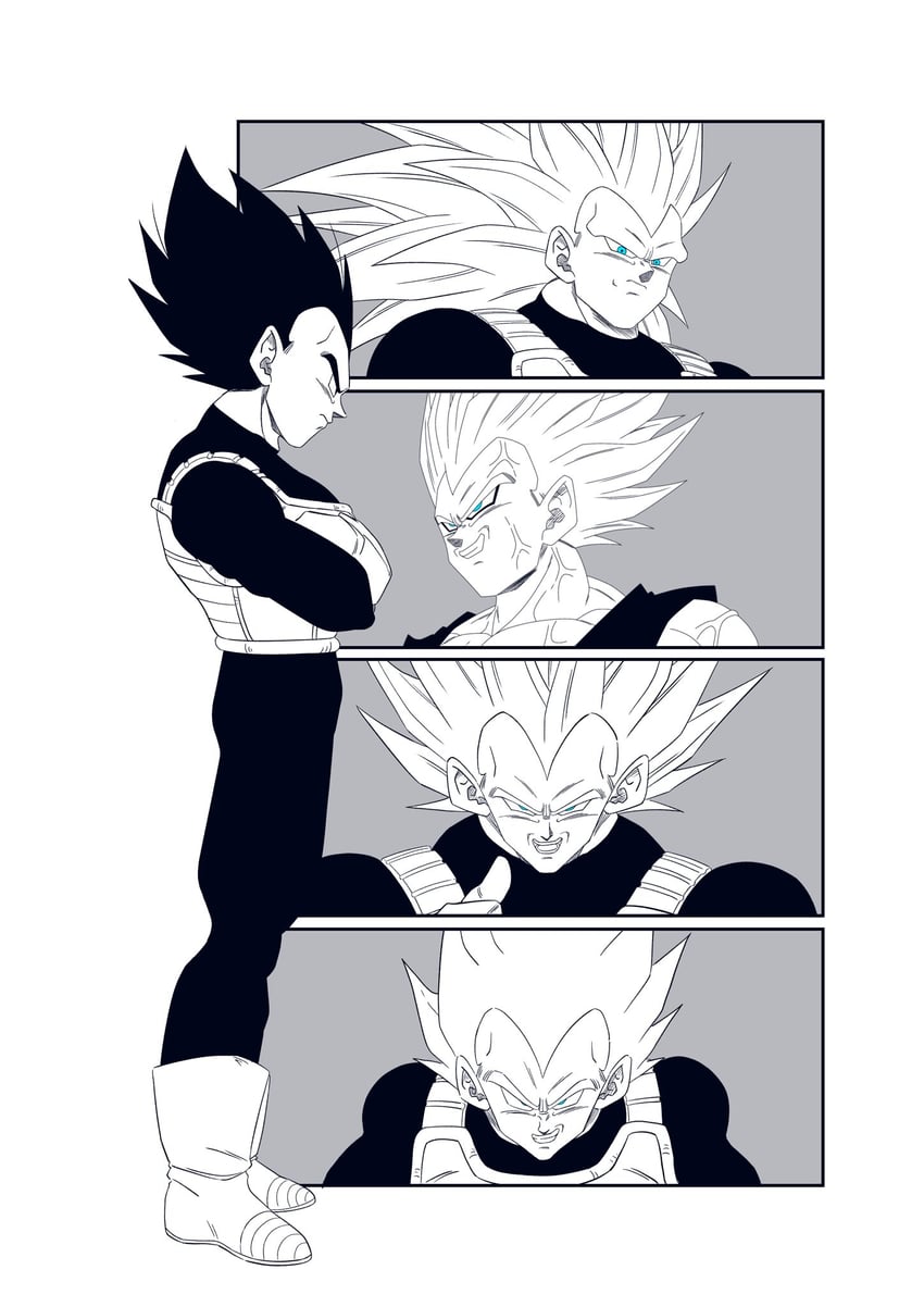 vegeta and majin vegeta (dragon ball and 2 more) drawn by namihei_art