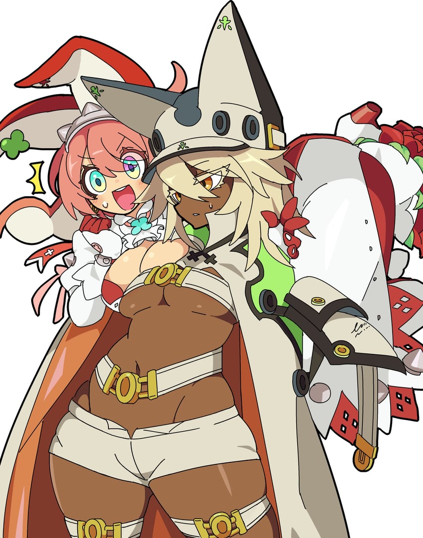 ramlethal valentine and elphelt valentine (guilty gear and 1 more) drawn by kekeken