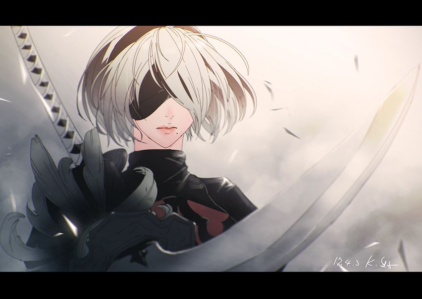 2b (nier and 1 more) drawn by kara_namako