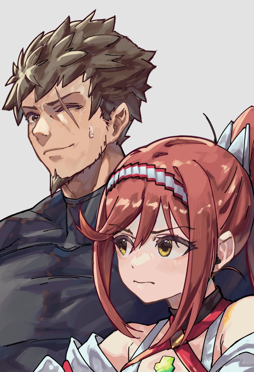 rex and glimmer (xenoblade chronicles and 2 more) drawn by driftingtiger