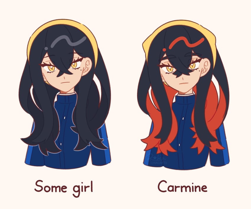 carmine (pokemon and 1 more) drawn by robin_(robinlynnarts)